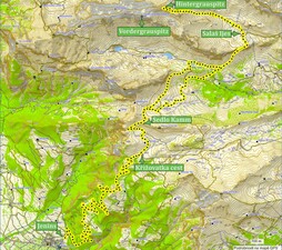 Grauspitz - mapa výstupu